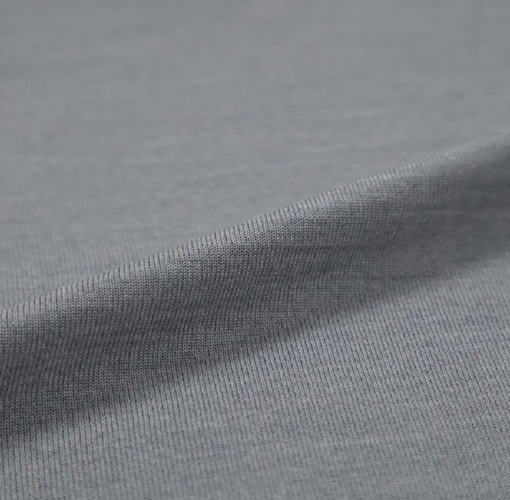GIM / Super140's ハイゲージ CREW Neck Knit 【ライトグレー】