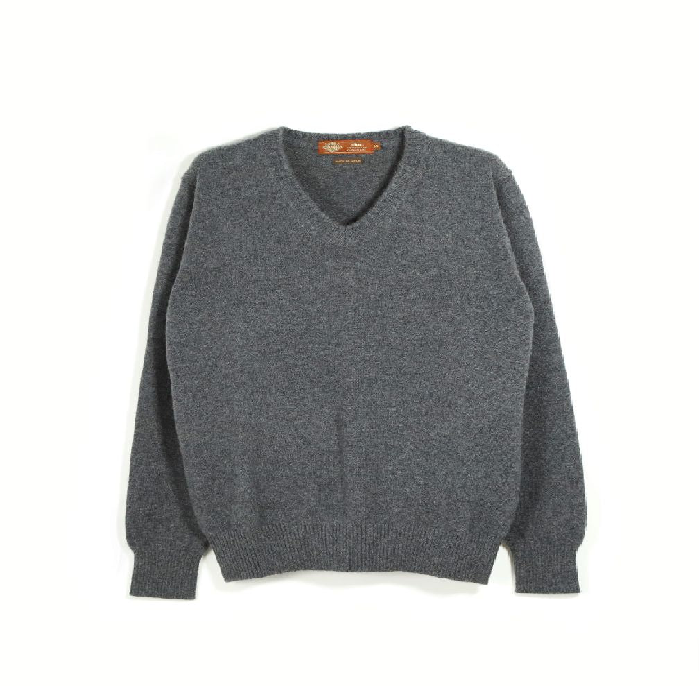 GIM / MONGOLIAN CASHMERE V-Neck Knit 【ダークグレー】