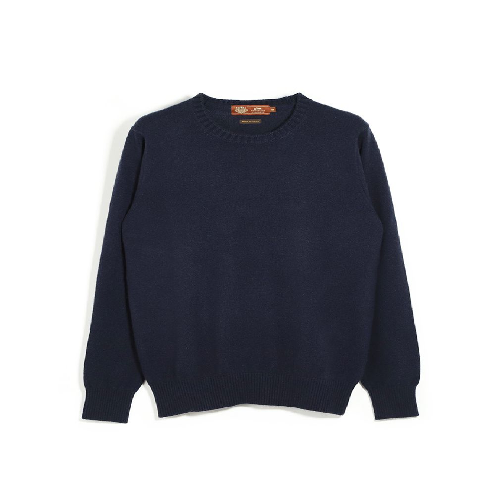 GIM / MONGOLIAN CASHMERE Crew Neck Knit 【ネイビー】