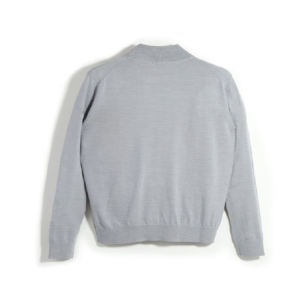 GIM / Super140's ハイゲージ Mock Neck Knit 【ライトグレー】